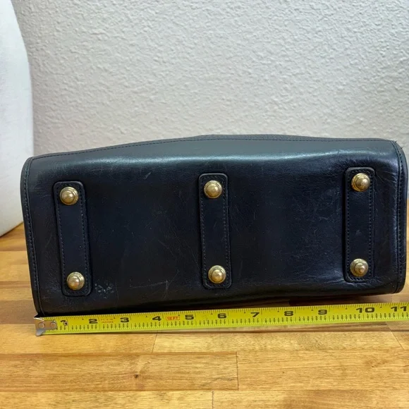 Vintage Dooney & Bourke All Weather Leather Black Speedy Satchel - Picture 8 of 11